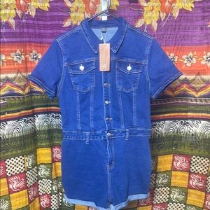 New w/ tags SHEIN SXY Denim Button-Up Jumpsuit